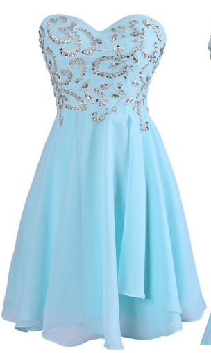Lovely Blue Short Prom Dresses, Homecoming Dresses, Blue Prom Dresses, Sweet Dresses