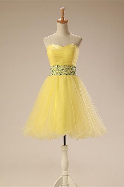 Sweethert Beading Short Cute Homecoming Dresses,girly Homecoming Dresses,simplr Graduation Dresses