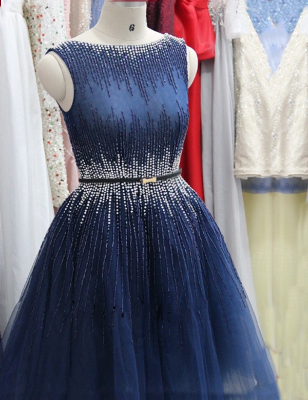 poofy blue dress Navy Blue Velvet Dress - Bodycon Mini Dress main image 1