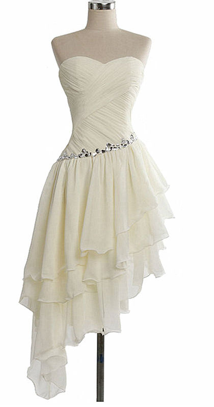 White Homecoming Dress,chiffon Homecoming Dress,pleat Homecoming Dress,noble Homecoming Dress