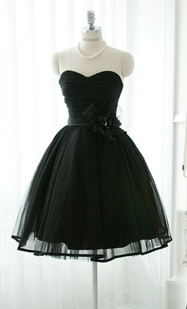 Ball Gown, Sweetheart Black Short Prom Dresses Gowns, Formal Evening Dresses Gowns, Homecoming Graduation Cocktail Party Dresses, Little Black