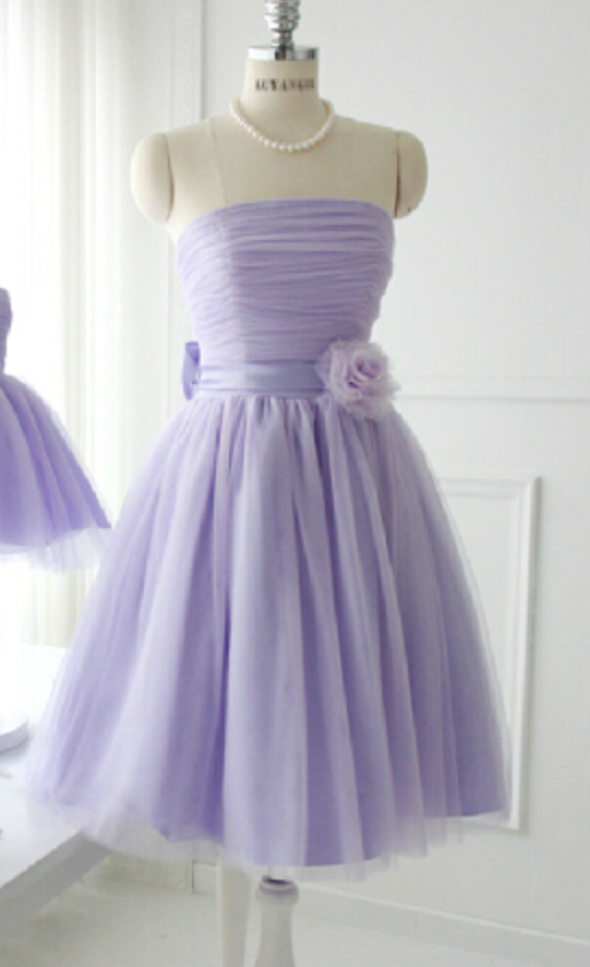 Lavender Prom Dresses,strapless Prom Dress, Graduation Dresses,sexy Cocktail Dresses,formal Gowns