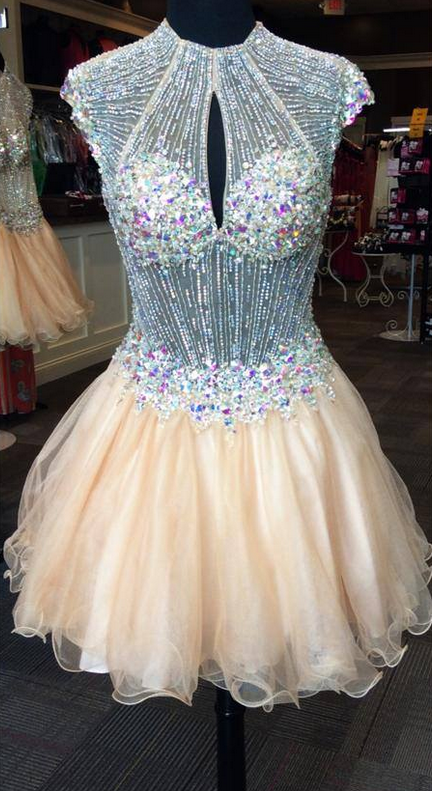 see through homecoming dresses Sheer Bodice Short Homecoming Dress
