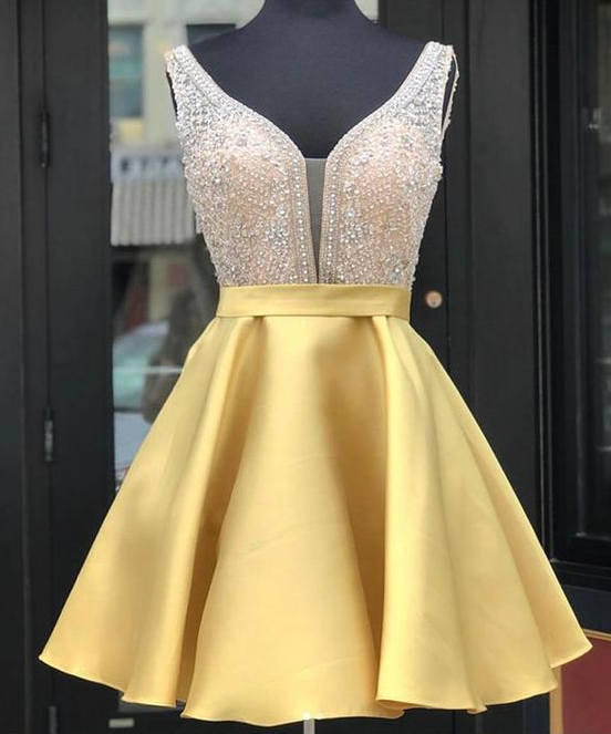 sachin and babi light blue dress Yellow Homecoming Dresses in Light, Bright, Short & Sparkly Styles main image 1
