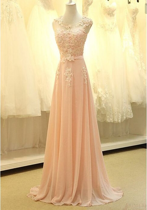 Elegant A-line Sweetheart Chiffon Appliques Formal Prom Dress, Beautiful Long Prom Dress, Banquet Party Dress