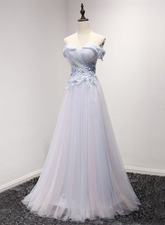 Elegant A Line Off-the-shoulder Formal Prom Dress, Beautiful Long Prom Dress, Banquet Party Dress