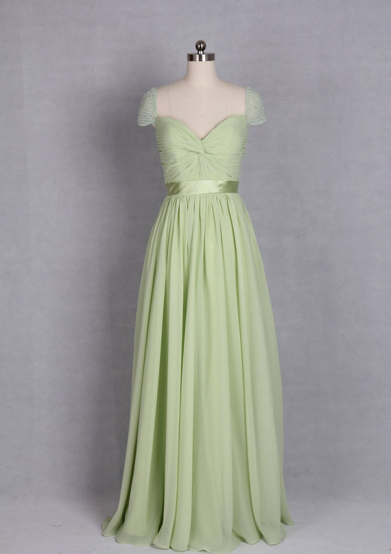Elegant Chiffon V Neckline Formal Prom Dress, Beautiful Long Prom Dress, Banquet Party Dress