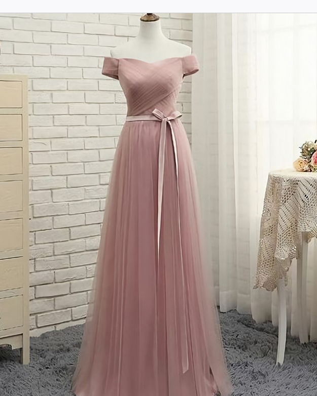 Elegant Simple Tulle A-line Formal Prom Dress, Beautiful Long Prom Dress, Banquet Party Dress