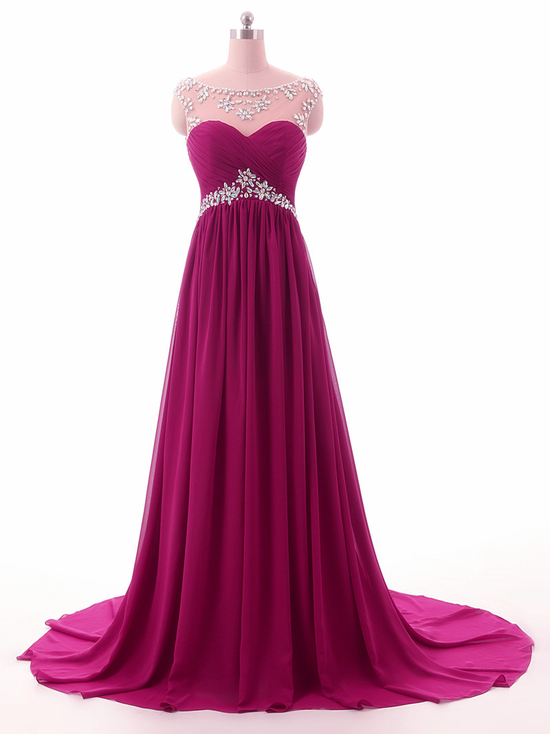 Elegant Sexy Chiffon A-line Formal Prom Dress, Beautiful Long Prom Dress, Banquet Party Dress