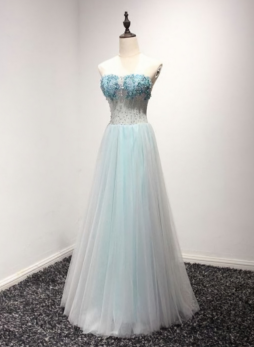 Tulle Long Prom Dress A Line Formal Dress,DS4323