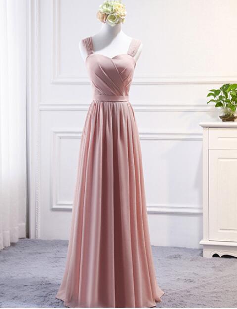 Elegant Sweetheart Straps Lace-up Chiffon Formal Prom Dress, Beautiful Long Prom Dress, Banquet Party Dress