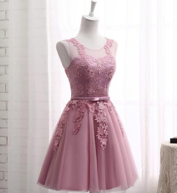 Elegant Sweetheart Appliques Tulle Formal Prom Dress, Beautiful Prom Dress, Banquet Party Dress