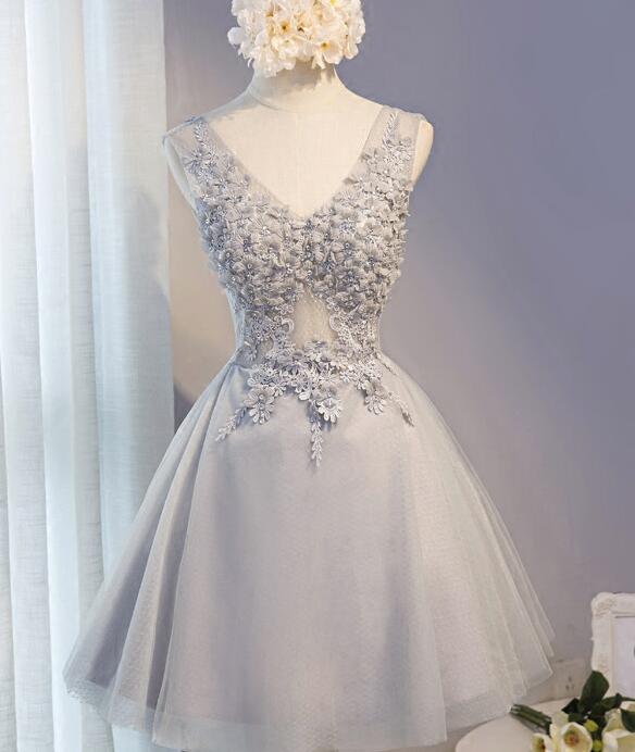 Elegant Sweetheart V-neckline Tulle Formal Prom Dress, Beautiful Prom Dress, Banquet Party Dress
