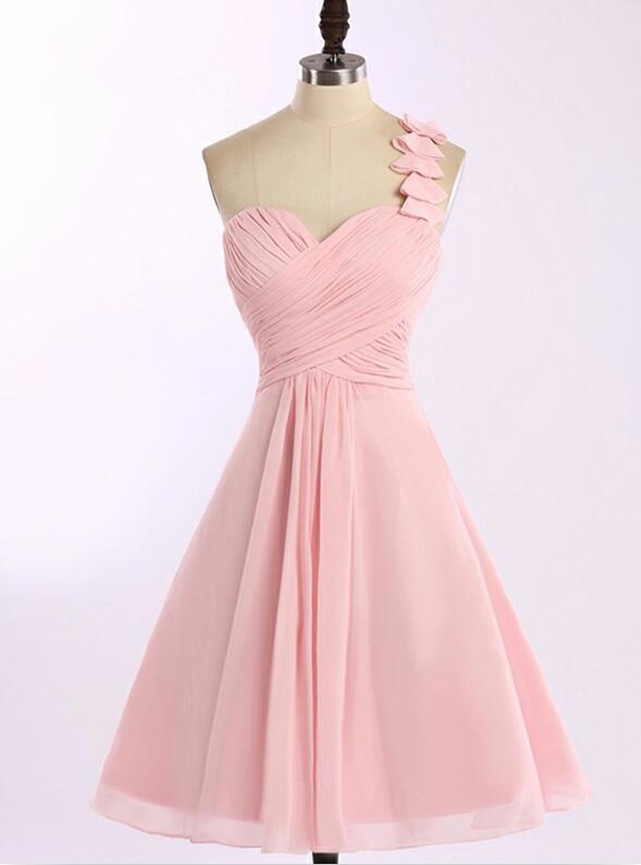 Elegant Sweetheart One Shoulder Chiffon Formal Prom Dress, Beautiful Prom Dress, Banquet Party Dress