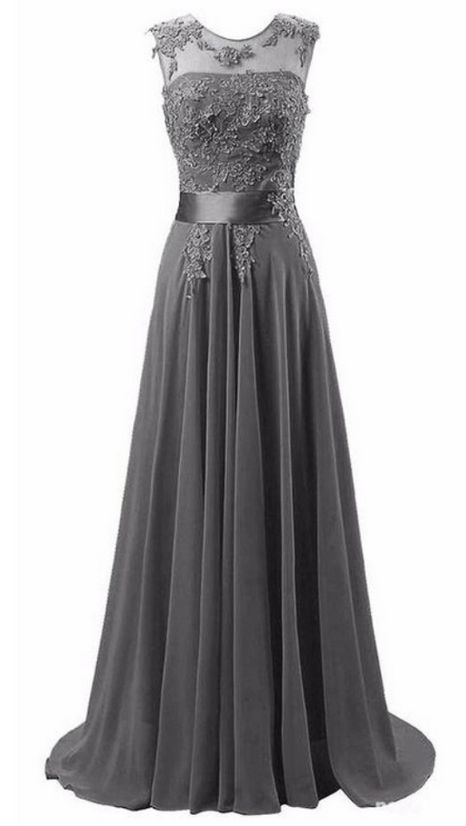 Elegant Sweetheart A-line Chiffon Lace Sleeveless Formal Prom Dress, Beautiful Long Prom Dress, Banquet Party Dress