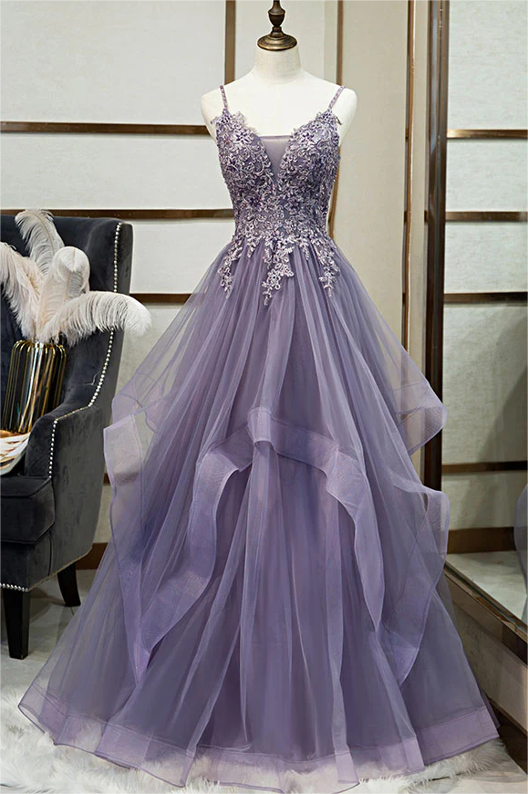 purple prom dress 2025 Dresses  Tagged "Purple"  Anniebride Featuring a halter neckline and delicate lace detailing Purple Prom Dress Inspiration for