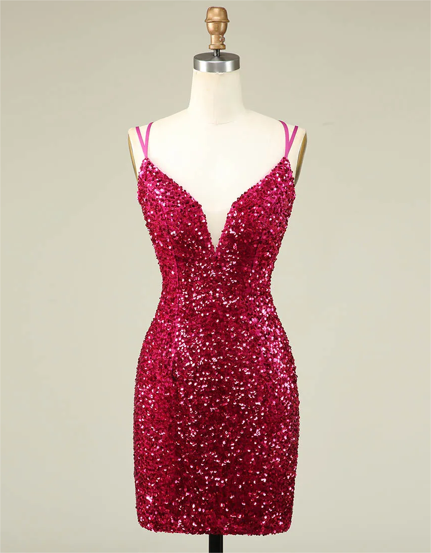 cute holiday party dress The Gardens Puff Sleeve Sequins Dress • American Threads Hoco Boutique