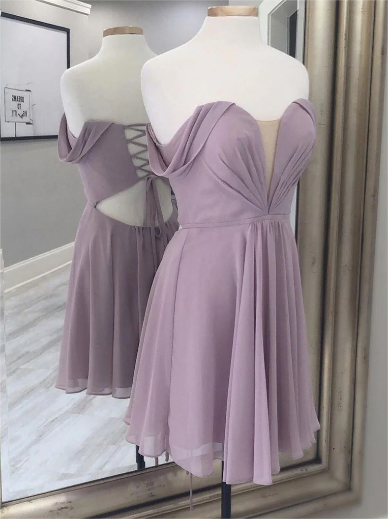 strapless lavender chiffon dress KissProm