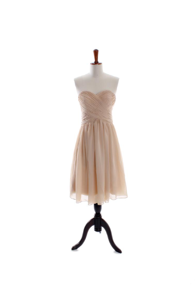 Pretty Strapless Sweetheart Chiffon Ball Gown Short Bridesmaid Dresses