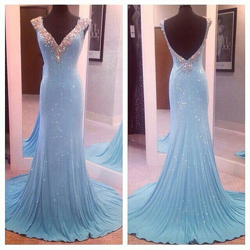 Sequins Prom Dress Long Prom Dress Blue Prom Dress Gorgeous Prom Dress Fantastic Prom Dress Prom Dress