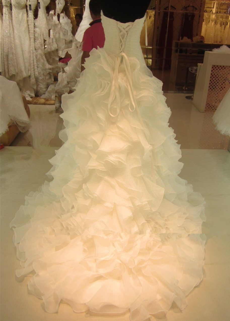 Party Dress Fashion Dress Long Dress White Or Ivory Wedding Dresses Prom Dresses Ruffle Formal Dress Sweetheart A Line Evening Dress 2015