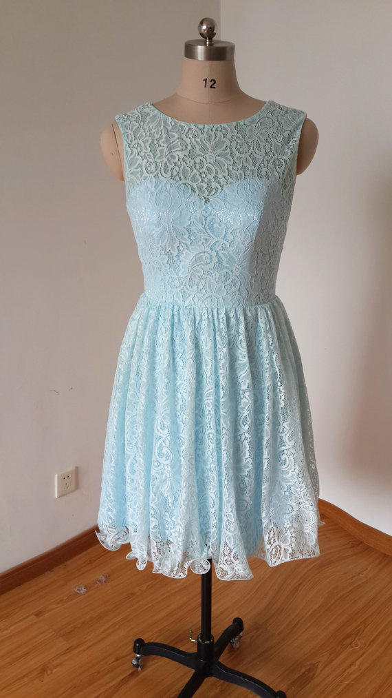 Eveing Dresses Homecoming Dress Lace Prom Dress Blue Short A-line Dresses Mini Party Dresses