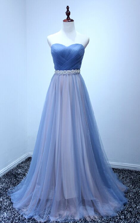 Homecoming Dress Blue Long Evening Dress Prom Dress Tulle Prom Dress Party Prom Dress Prom Dress