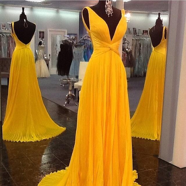Prom Dresses Backless Prom Dresses,party Dresses Plus Size Dresses Yellow Evening Dresses Sexy Evening Gowns Formal Dresses Evening Dresses Party