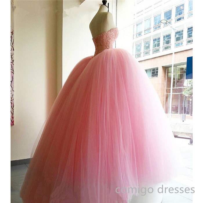 Pretty Quinceanera Dress,prom Dress,formal Quinceanera Dress,tulle Quinceanera Dress,handmade Quinceanera Dress For 16 ,pink Quinceanera