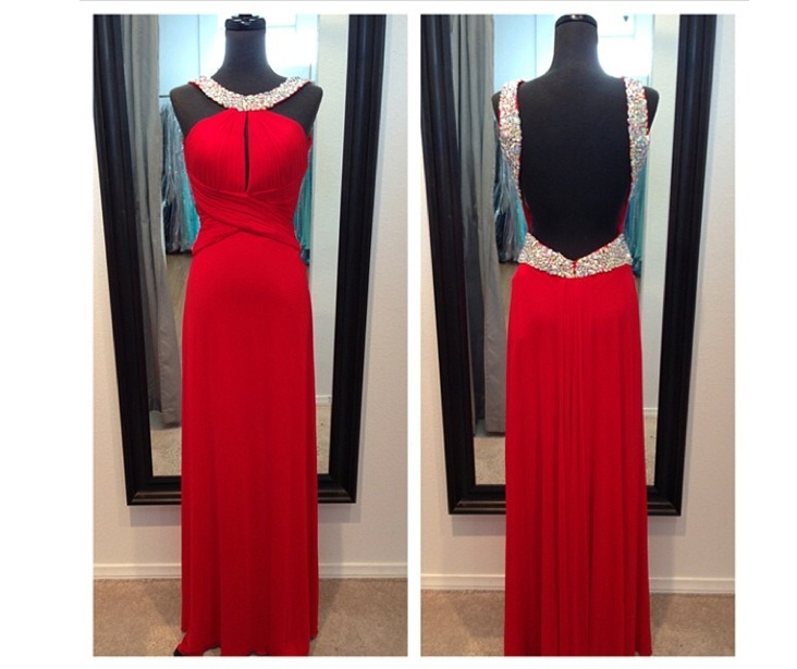 Sexy Open Back Evening Dress,beaded Prom Dresses,a-line Prom Dresses,long Prom Dresses,prom Dresses