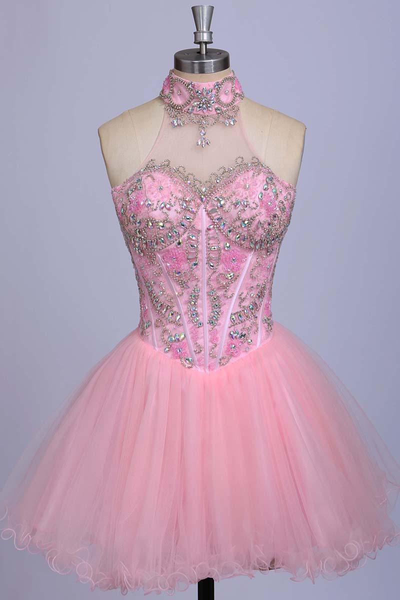 Blush Pink Homecoming Dresshomecoming Dressesbeading Homecoming Gownsshort Prom Gownblush 
