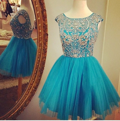 Blue Homecoming Dress,short Prom Dresses,homecoming Gowns,fitted Party Dress,prom Dresses,sparkly Cocktail Dress,backless Homecoming Gown,2016