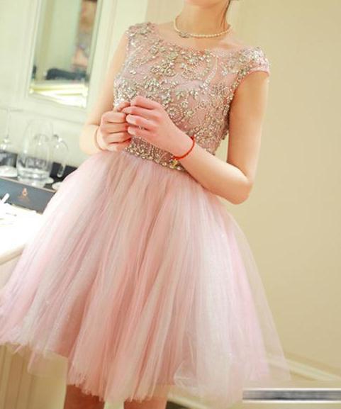 Pink Homecoming Dresses,homecoming Dress, Cute Homecoming Dresses,tulle Homecoming Gowns,short Prom Gown Cocktail Dress