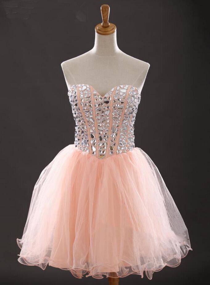 Blush Pink Homecoming Dress,short Prom Dresses,tulle Homecoming Gowns,party Dress,sparkly Prom Gown,cocktail Dress,sweet 16 Dress