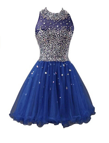 Royal Blue Homecoming Dress,short Prom Dresses,tulle Homecoming Gowns,fitted Party Dress,beading Prom Dresses,sparkly Cocktail Dress,homecoming