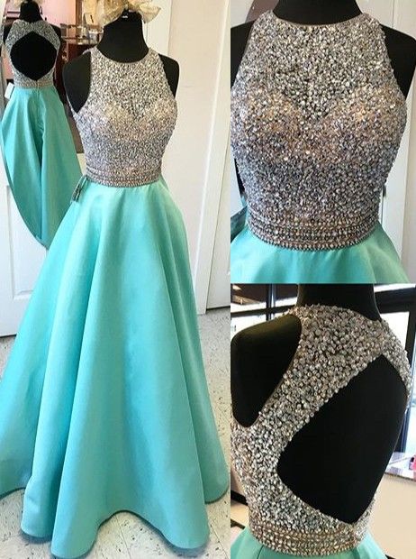 Mint Green Prom Dresses,Backless Evening Gowns,Sexy Formal Dresses,Beaded  Prom Dresses,2016 Fashion on Luulla