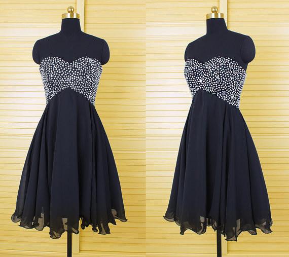 Black Homecoming Dress,homecoming Dresses,homecoming Gowns,beading Party Dress,short Prom Gown,sweet 16 Dress,strapless Homecoming Dresses,