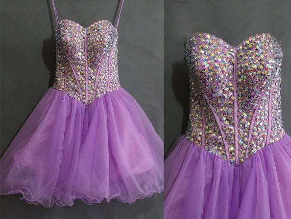 Lilac Homecoming Dress,2016 Homecoming Gown,tulle Homecoming Gowns,party Dress,strapless Prom Dresses,ruffled Cocktail Dress,formal Gown