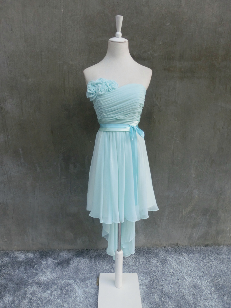 Light Sky Blue Homecoming Dress,high Low Homecoming Dresses,chiffon Homecoming Gowns,strapless Prom Dress,prom Dresses,sweet 16 Dress,evening