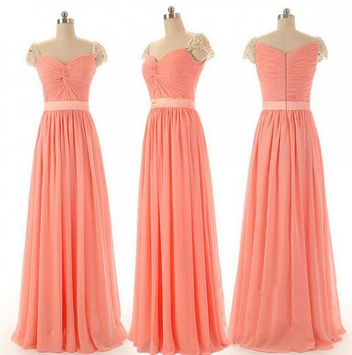 Prom Dresses,coral Evening Gowns,sexy Formal Dresses,chiffon Prom Dresses,2016 Fashion Evening Gown,sexy Evening Dress,party Dress,bridesmaid