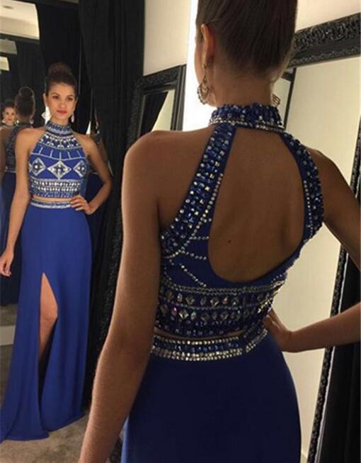 2 Pieces Prom Dresses,2 Piece Evening Gowns,simple Formal Dresses,prom Dresses,teens Fashion Evening Gown,beadings Evening Dress,party Dress,prom