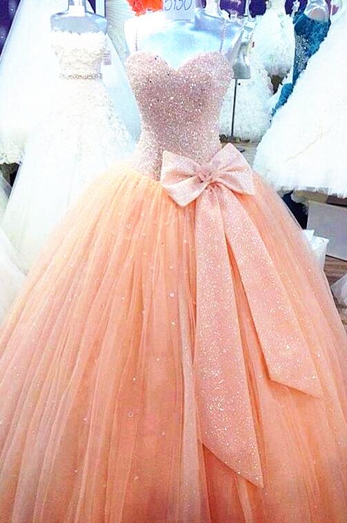pink glitter quinceanera dresses
