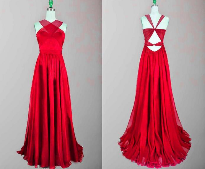 Backless Prom Gown, Prom Dresses,red Evening Gowns,simple Party Dresses,2016 Evening Gowns,backless Formal Dress For Teens