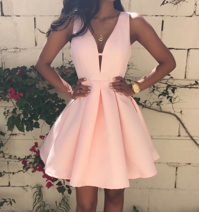  Satin Homecoming Dresses,Short Prom Gown,Pearl Pink Homecoming Gowns,Sweet 16 Dress,Elegant Homecoming Dresses,Short Evening Dress 
