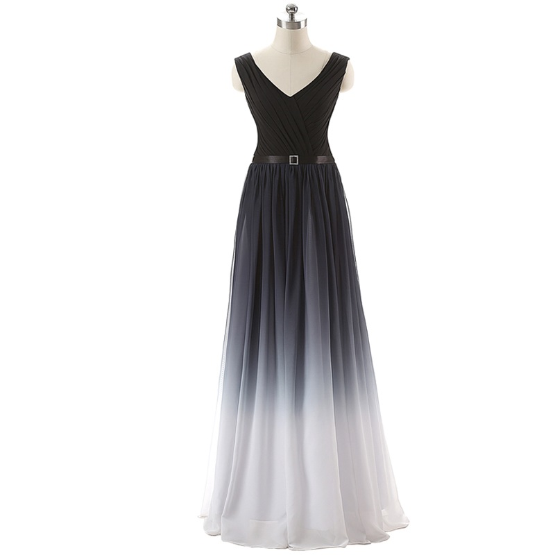 Charming Prom Dress,a-line Prom Dress,gradient Color Prom Dress,chiffon Prom Dress,brief Evening Dress