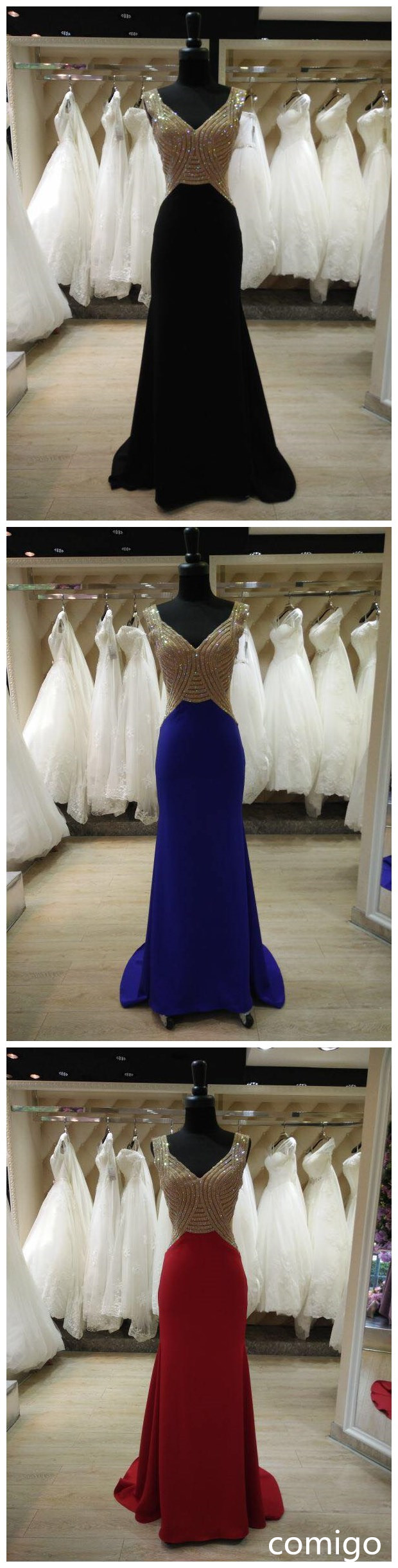 Mermaid Prom Dress, Long Prom Dress, Custom Prom Dress, Chiffon Prom Dress, Sexy Prom Dress Spandex Evening Dresses