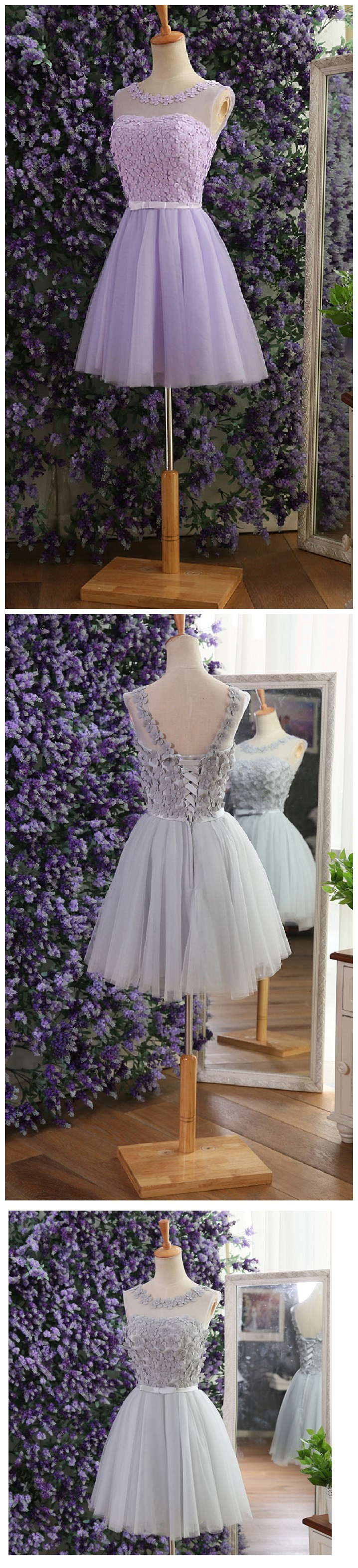 Elegant Gray Prom Dresses,tulle Flower Beaded Prom Dresses,short Prom Dresses,short A-line Prom Dresses,party Evening Gown Custom,homecoming