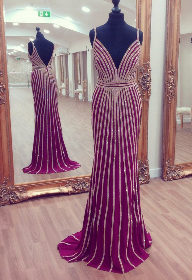 2020 Gold And Purple Saprkly Beaded Purple Prom Dresses 2023 Elegant Evening  Gown For Women From Sweetybridal01, $122.62 | DHgate.Com