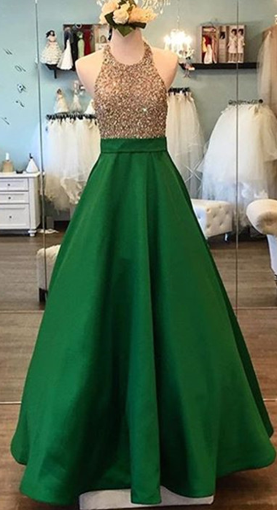 Green Prom Dress,green Evening Dress,satin Prom Dress,ball Gowns Prom