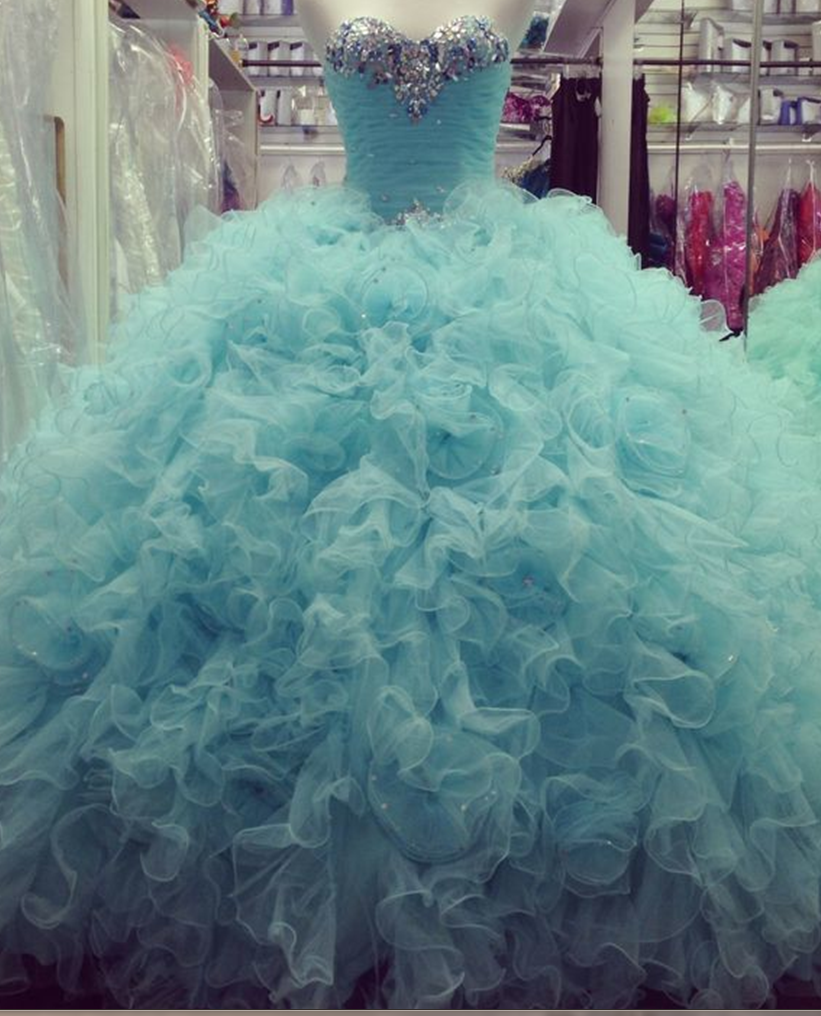 Icy Blue Sweet 16 Dresses